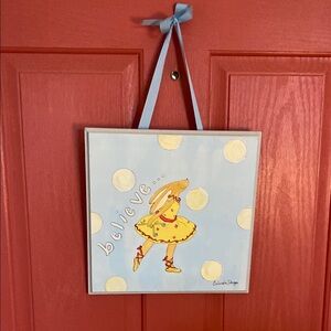 Blue and Yellow “BELIEVE” wall hanging‎